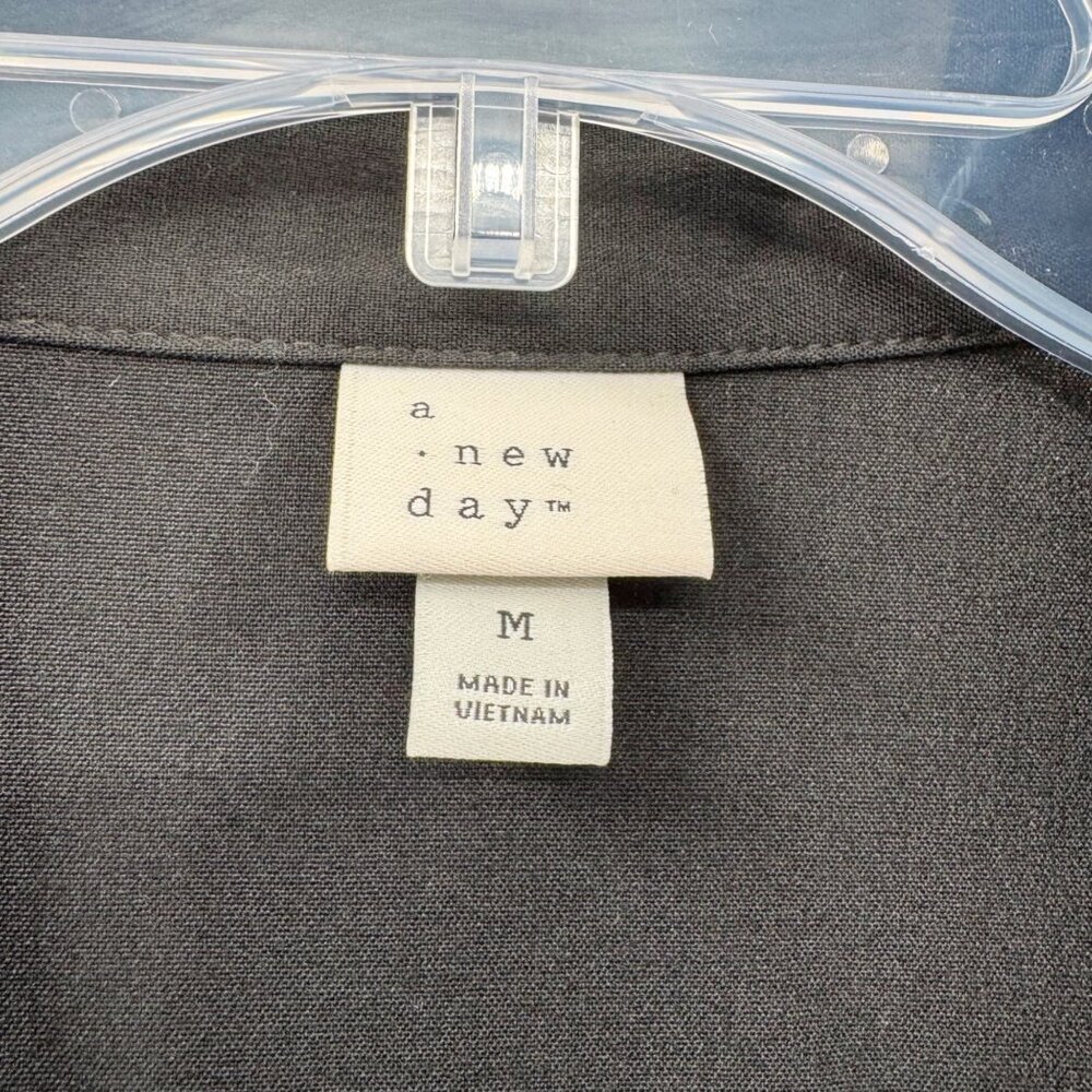 NEW A New Day Plain Weave Shirt Jacket - Black - Size Medium - Picture 7 of 9